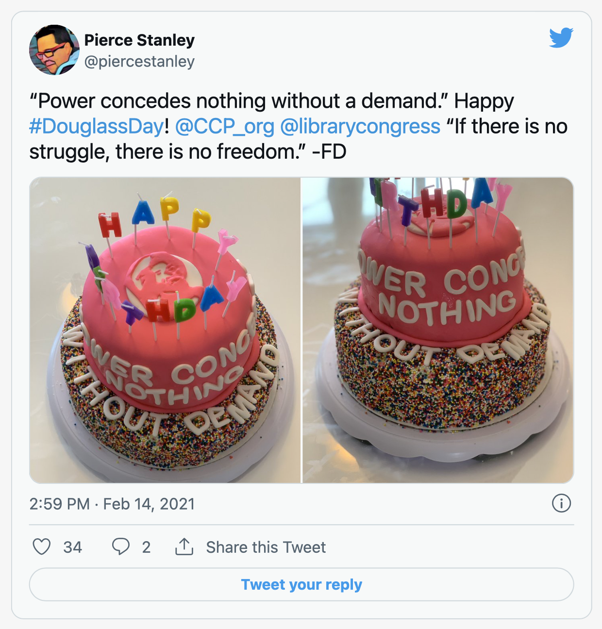 screenshot of tweet from Pierce Stanley